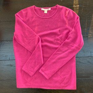 pink cashmere round neck sweater